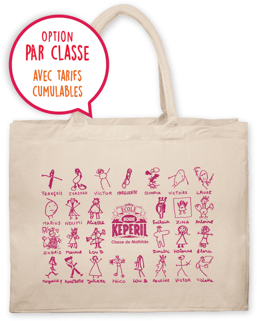 Grand sac solide en coton pour l'association de parents d'élèves