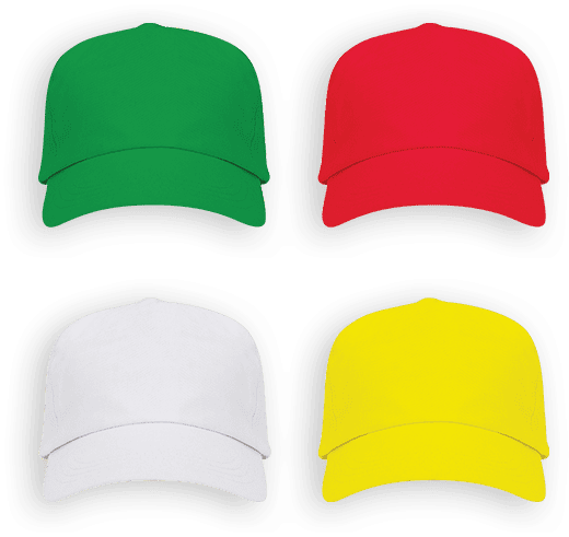 Casquettes couleur avec les logo de l'école