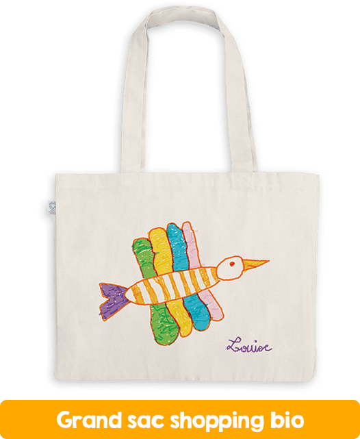 Grand sac shopping bio avec dessin d'enfant individuel pour l'association de parents d'élèves