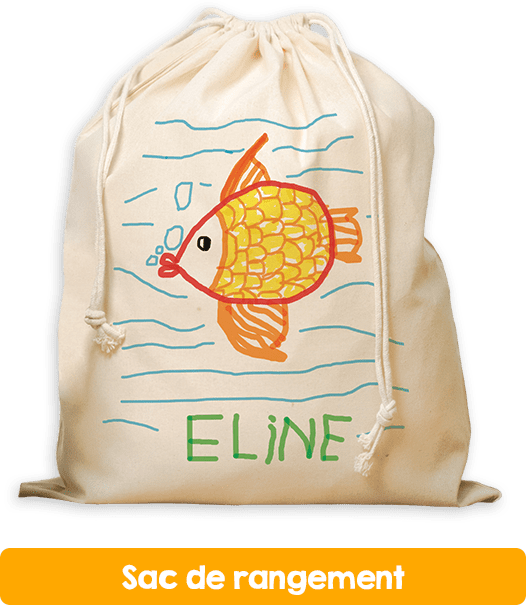 Grand sac de rangement avec dessins en couleur pour la récolte de fonds de l'école