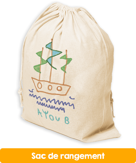 Sac de rangement en coton avec dessin d'enfant individuel pour l'association de parents d'élèves