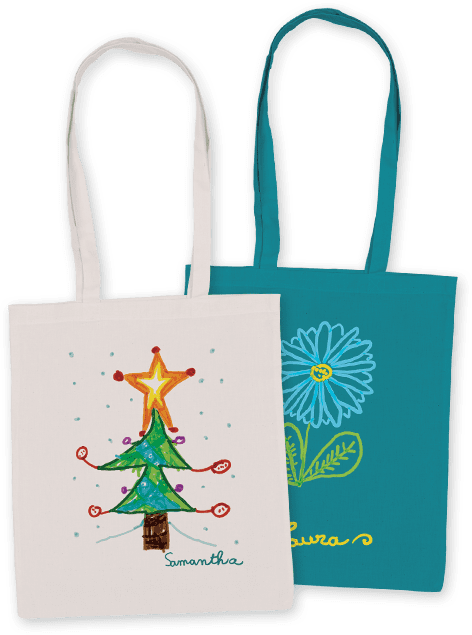 Sac coton tote bag avec dessin d'enfant individuel pour l'association de parents d'élèves