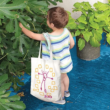 Tote bag coton avec personnalisation unitaire pour le financement scolaire