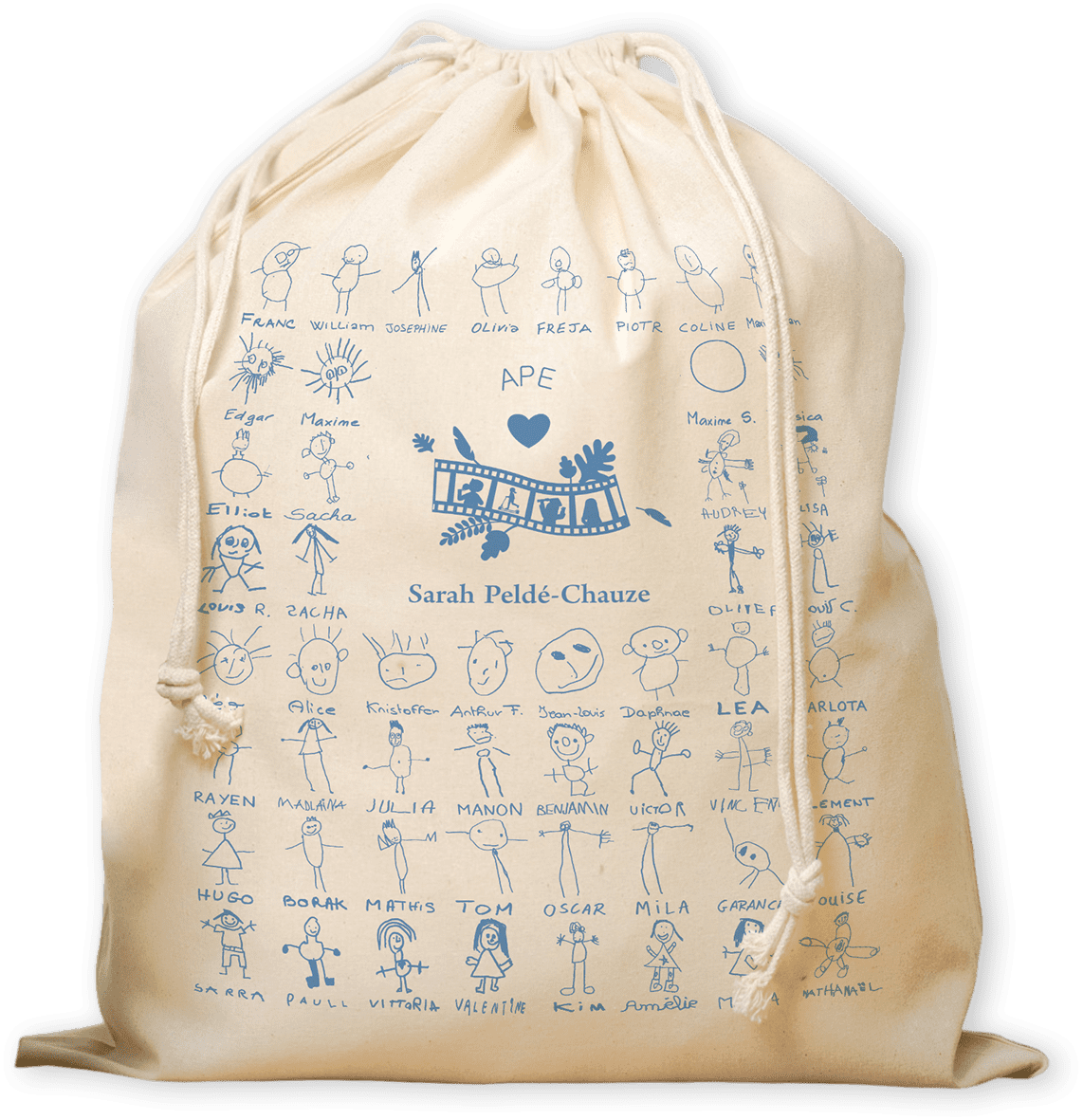 Sac En Coton Imprimé Beige Rayher - 42x38 Cm, école Maternelle, Neuf