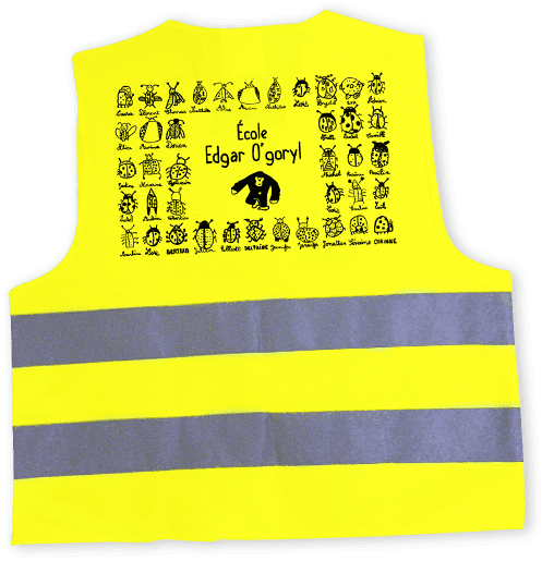 Gilet de sécurité enfant 4 bandes jaune fluo personnalisé