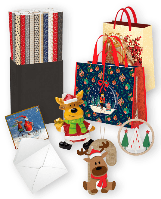 Emballages cadeaux, cartes de voeux et décorations de Noël pour la vente de l'école